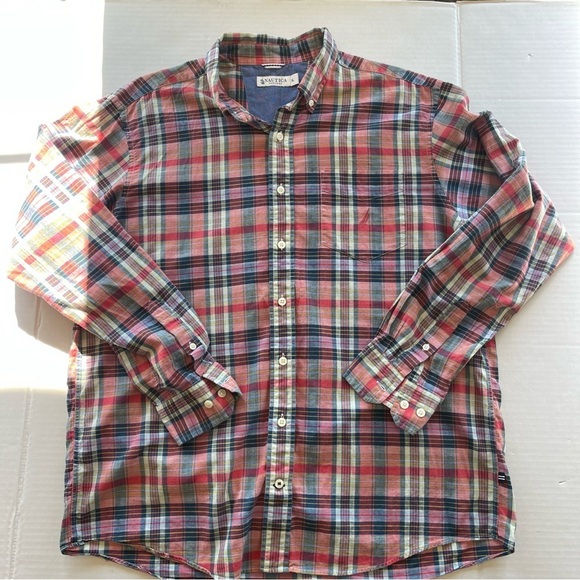 Náutica Long-sleeve Burton Down Plaid Shirt Men Size XL - Picture 8 of 11